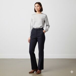 THE GREAT. Western Wool Blend Bootcut Navy Blue Dress Pants Size 25
